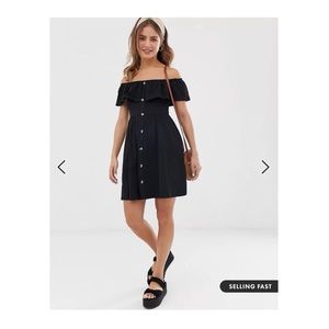 ASOS Design off shoulder button through sundress